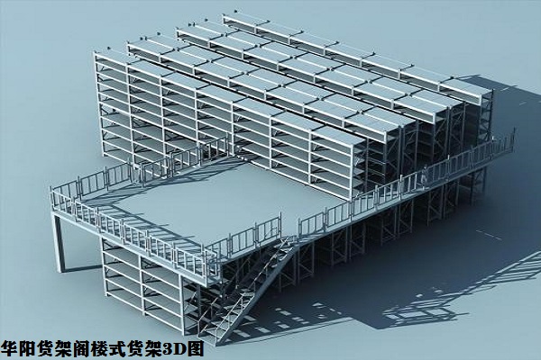 閣樓式貨架3D圖